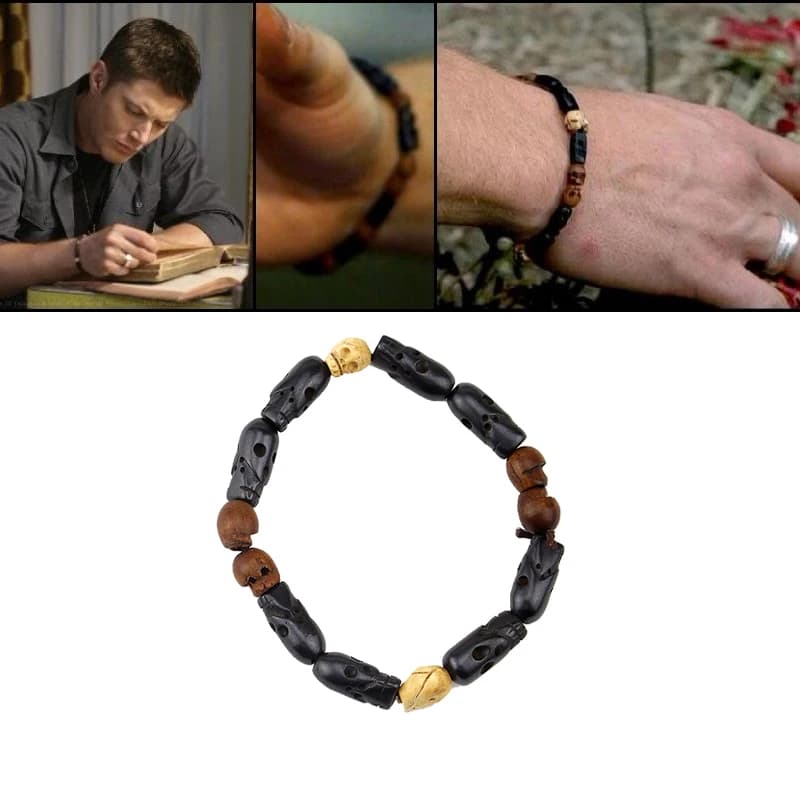 Surnaturel Dean Winchester Jensen Ackles crâne Bracelets Bracelets Dean Winchester accessoire réplique crâne Bracelet film bijoux