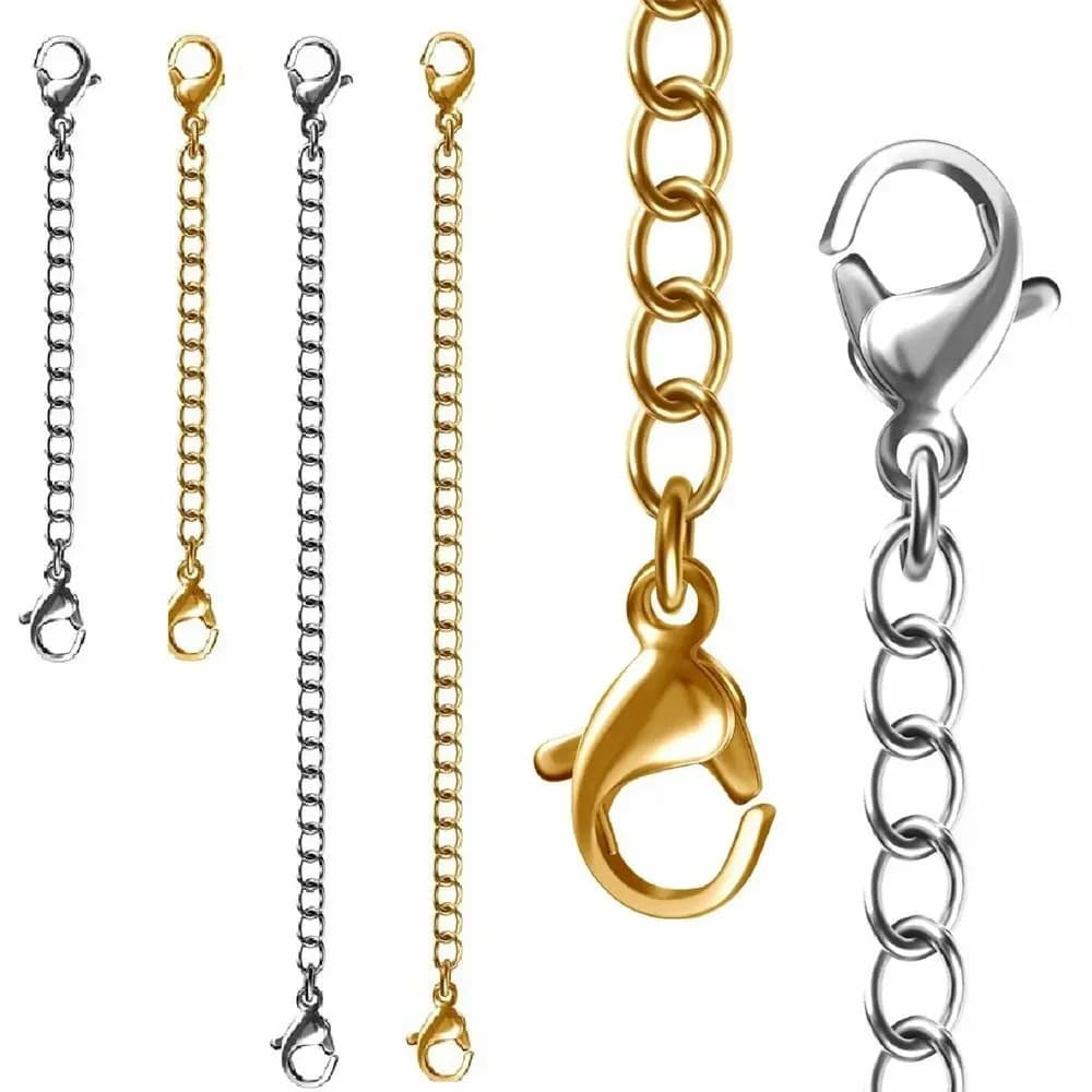 Résultats et composants de bijoux noirs, extension de bricolage/extension de chaîne de sécurité, accessoires de bijoux, collier, Bracelet, serrure à homard