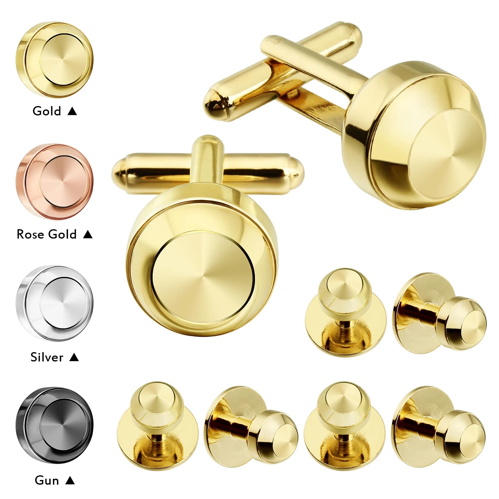 HAWSON – ensemble de boutons de manchettes et de clous en métal pour hommes, Simple boule, chemise de smoking, à la mode, bijoux meilleurs cadeaux pour mariage