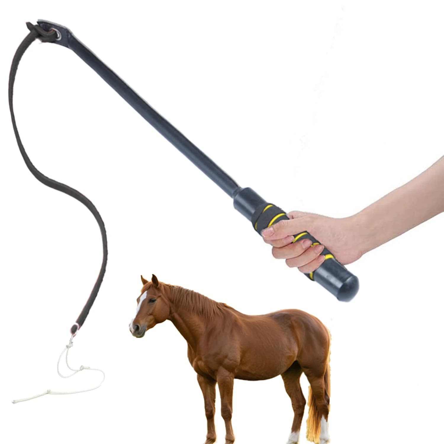 Fouet équestre, fouet en cuir durable, utilisé pour l'entraînement des chevaux, l'équitation, les accessoires de costume et les spectacles sur scène.