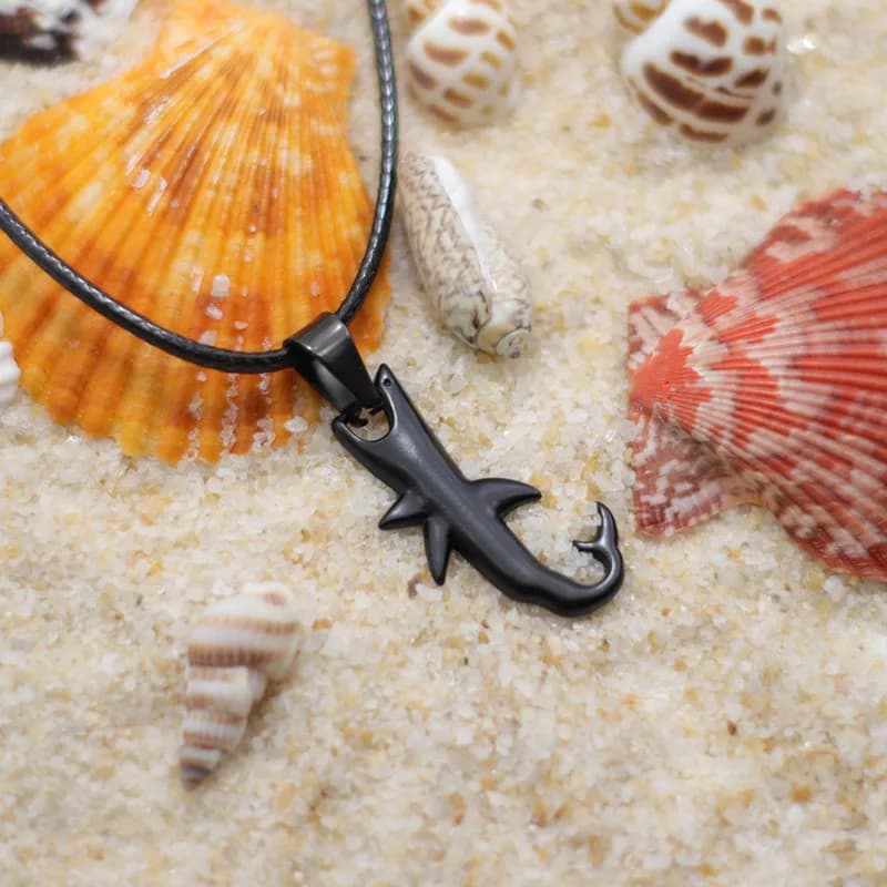 Collier Animal marin élégant pour hommes, Manta requin baleine tortue 24 pouces, Long col corde noire, Joias plage surf Hiphop Colar