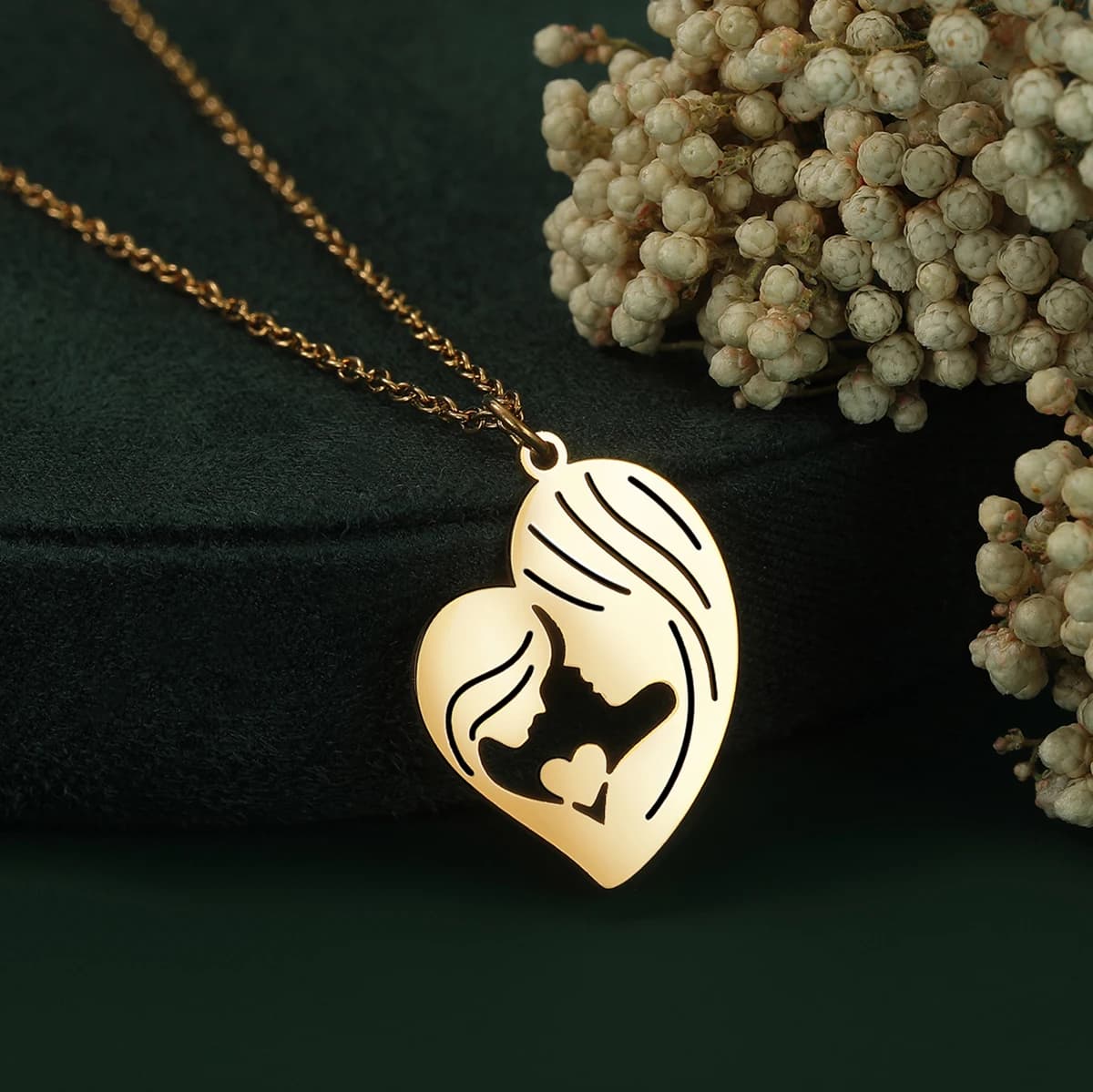 Chandler-Collier avec pendentif pour mère et enfant, bijoux ras du cou, pour famille, amour, cœur, colonne vertébrale, fille, cadeau de fête des mères