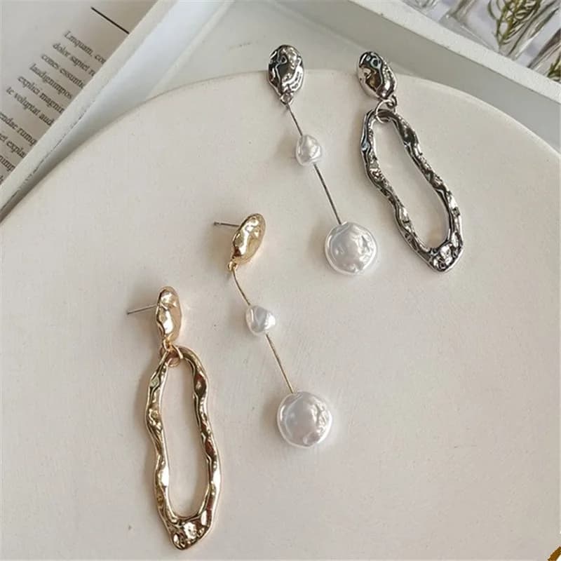 LATS – boucles d'oreilles asymétriques en perles baroques, élégantes, pour dames et filles, personnalité irrégulière, bijoux à la mode, cadeaux de fête
