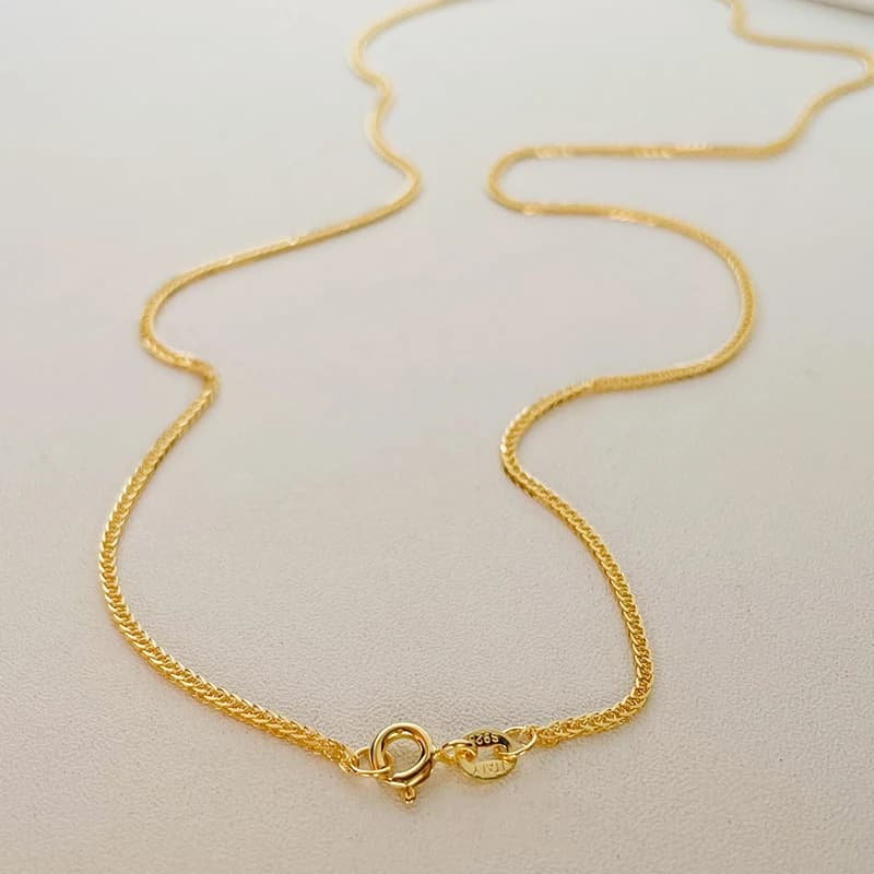 Collier chaîne Chopin en argent sterling 925 de 35 à 90 cm, 1,5 mm, couleur or, pour femmes et filles, bijoux italiens, Kolye Collane Collier Ketting