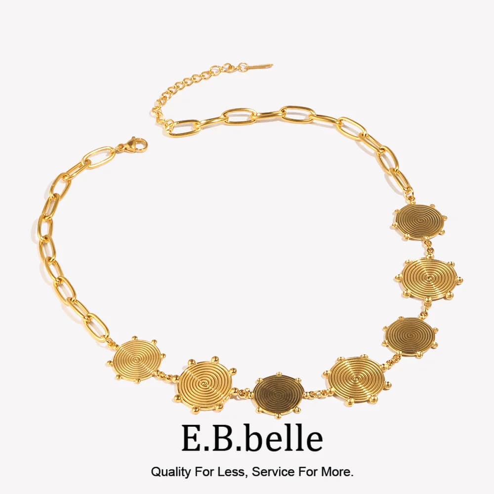 E.B.belle – collier avec pendentif Votex rond exagéré