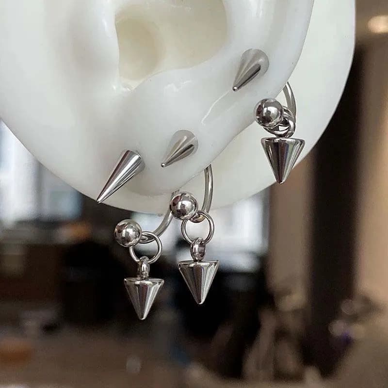 Boucles d'oreilles Punk à rivets couleur argent pour femmes et hommes, mode métal géométrique en forme de U, Piercing, accessoires bijoux de fête