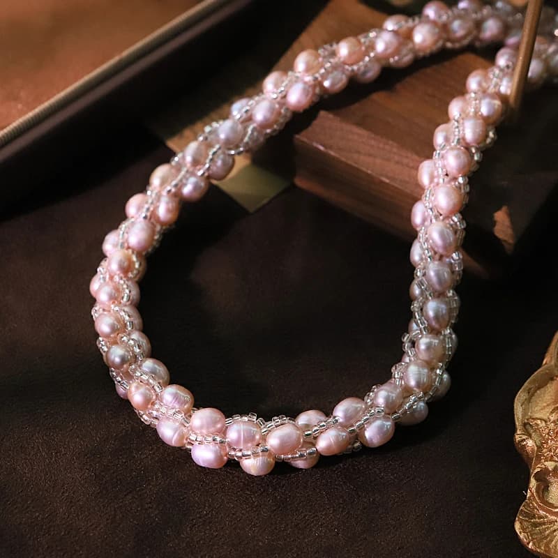 Collier de perles d'eau douce naturelles violettes, trois cercles, Design de luxe, haute qualité, bijoux de mariage pour femmes, GN0244C