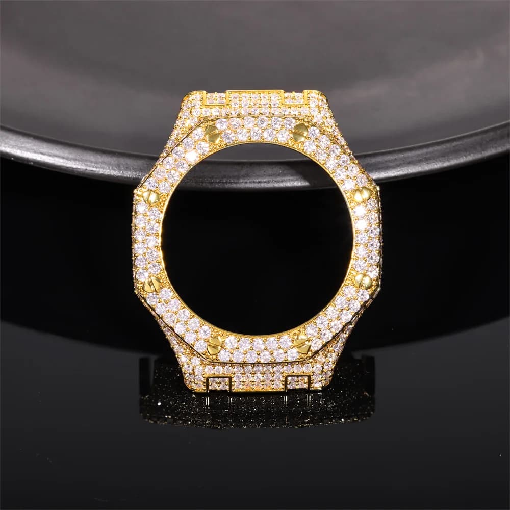Boîtier de montre Moissanite VVS Moissminer pour Casi* GA-2100, boîtier de montre en laiton pour hommes et femmes, bijoux, testeur de diamants GRA, livraison gratuite