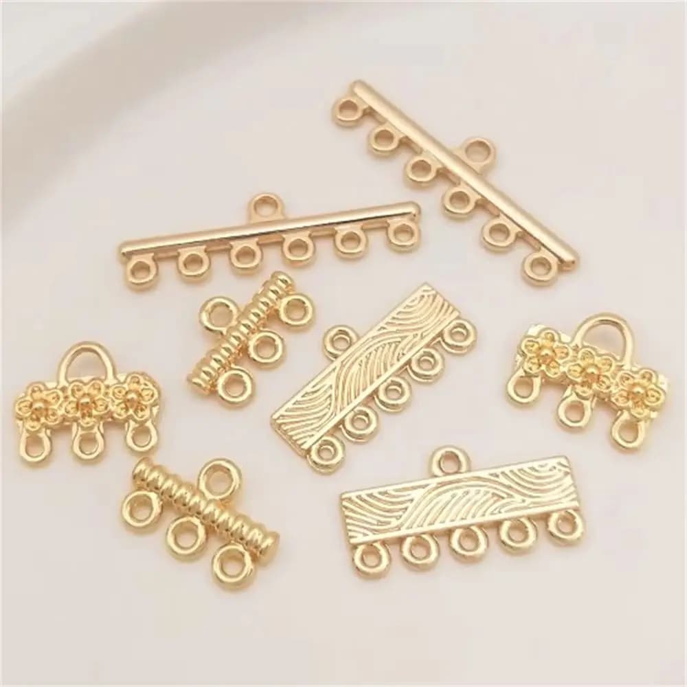 Accessoires de bijoux à bricoler soi-même en or véritable 14K, boucles d'oreilles en épingle à cheveux, pendentif à pompon poreux, pendentif de Style Antique, matériaux faits à la main