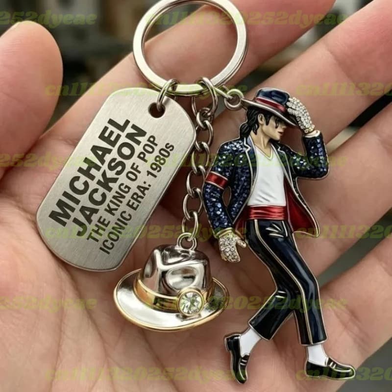 Porte-clés Michael Jackson, pendentif classique du roi de la danse, porte-clés de chanteur tendance, cadeau créatif pour hommes et femmes