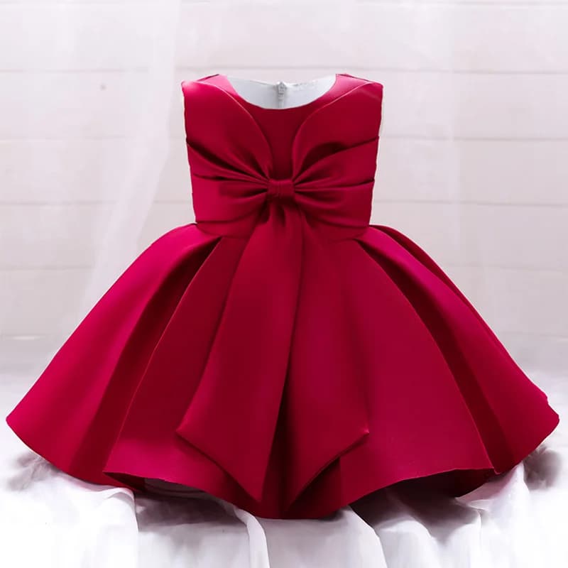 Robe de baptême de princesse avec nœud, vêtements de fête pour enfants, costume pour tout-petits, vêtements élégants pour filles, 1er anniversaire, été
