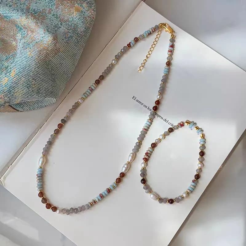 Nouveau bracelet en perles de pierre naturelle pour femmes, collier élégant fait à la main, chaîne de perles, bijoux de luxe à la mode