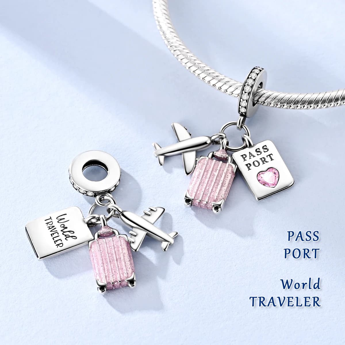 Breloques Originales Série Voyage en Argent 925, Pendentifs Avion et Paris, Perles pour Bracelet, Fabrication de Bijoux, Breloque Femme