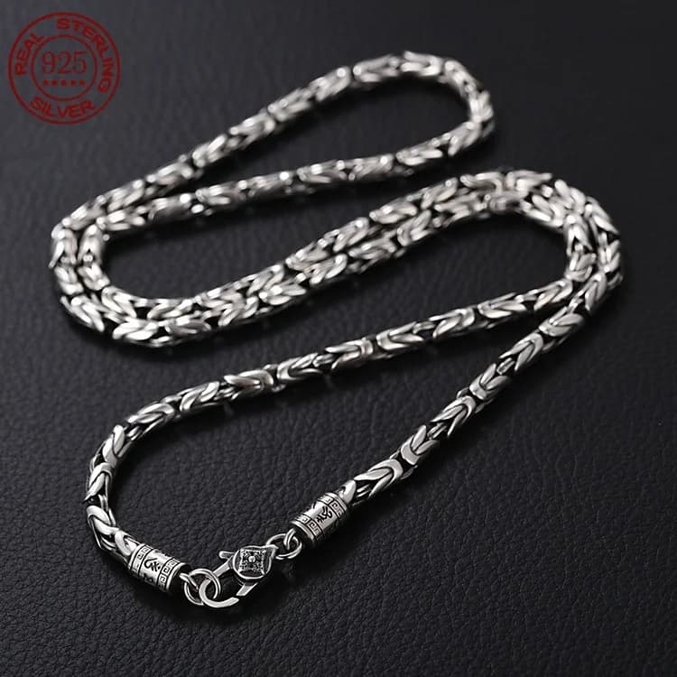Nouvelle mode 2026 Collier 100% Argent Sterling S925 6MM pour Hommes et Femmes, Bijou Rétro Tendance et Personnalisé, Collier Hip Hop
