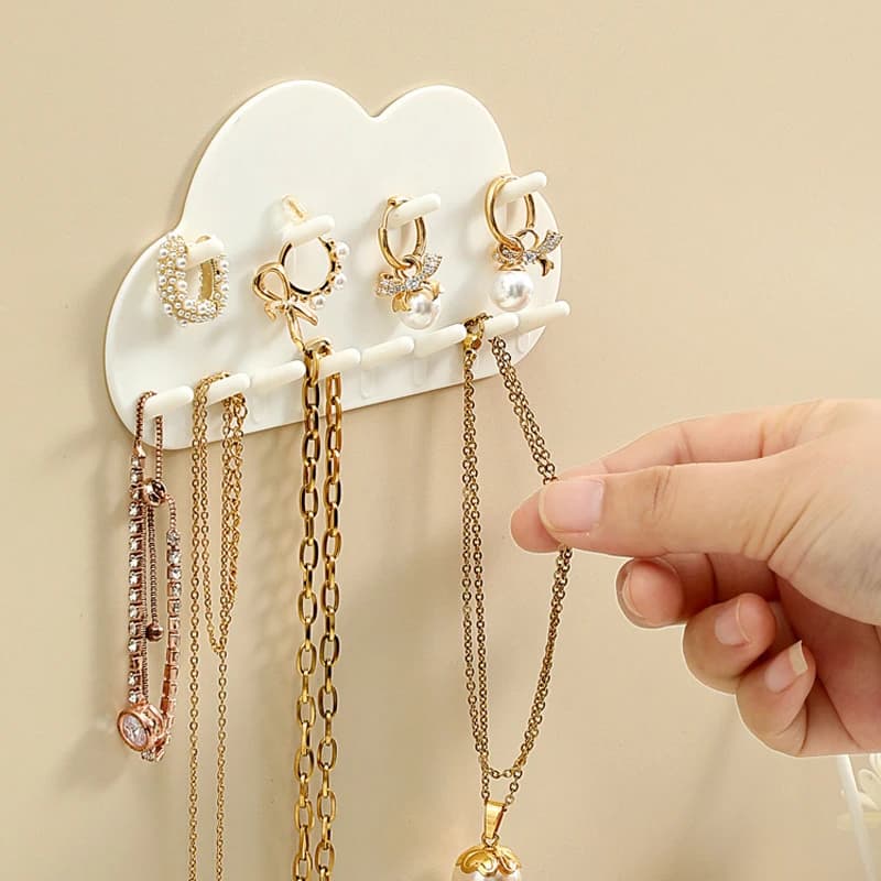 Crochets à bijoux muraux, organisateur de bijoux, bagues sans poinçonnage, boucles d'oreilles, colliers, supports de suspension pour le rangement de bijoux pour femmes
