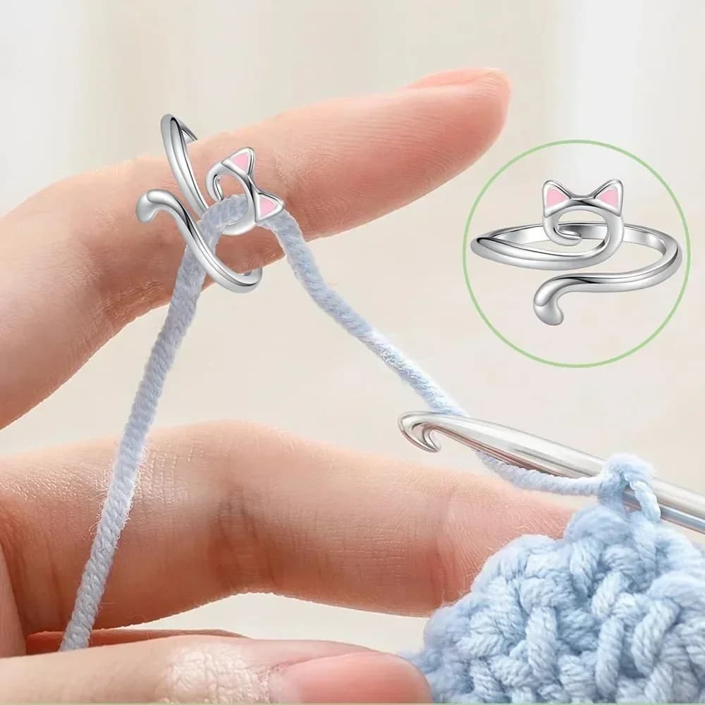 Anneau de chat mignon à Tension de Crochet réglable