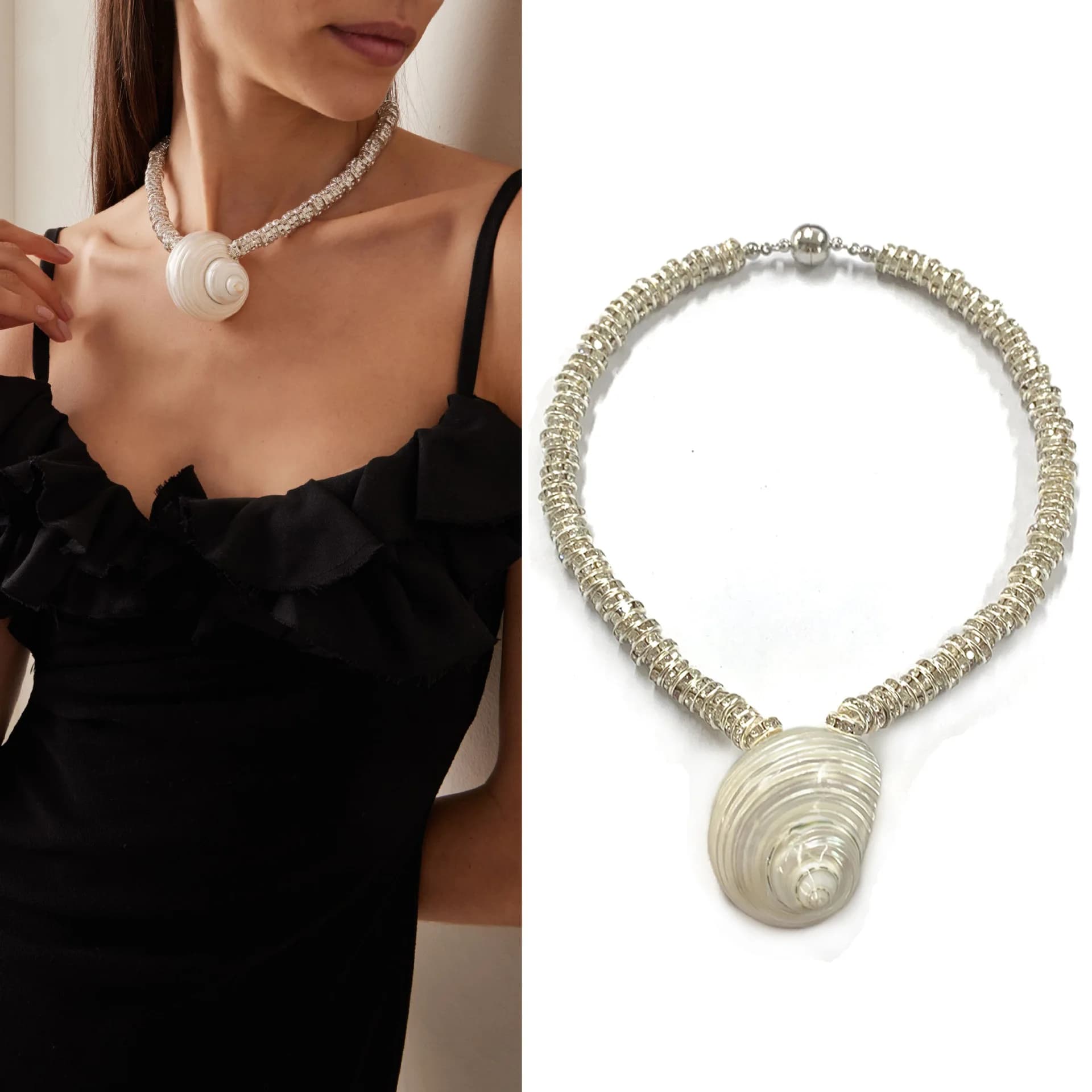Collier de perles d'eau douce naturelles, pendentif conque en coquillage véritable, boucles d'oreilles faites à la main, accessoires de bijoux à la mode, cadeaux pour femmes et filles