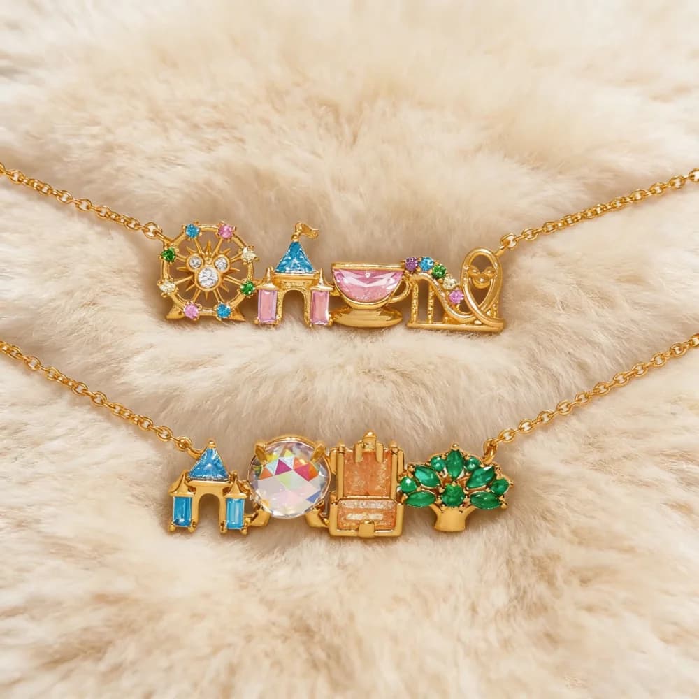 Collier Pendentif Parc d'Attractions Incrusté de Zircons Colorés Exquis, Design Mignon et Doux, Bijou de Mode Polyvalent