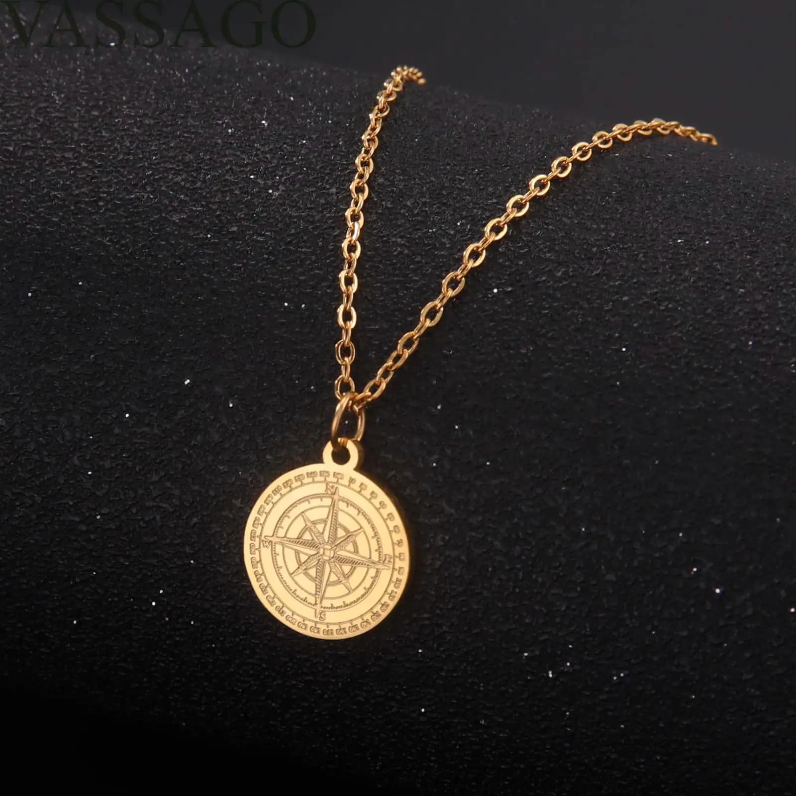 Collier boussole étoile du nord pour hommes et femmes, pendentif, vintage, nautique, médaille de graduation, bijoux, amulette