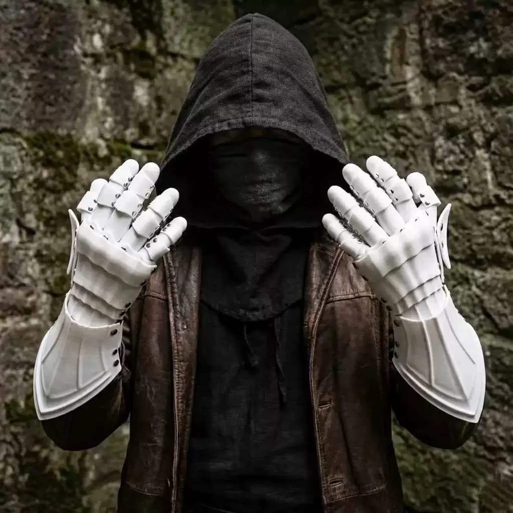 Chevalier impression 3D gants longs mécaniques armure Cyberpunk Cosplay accessoire beau gothique Style rétro gardes