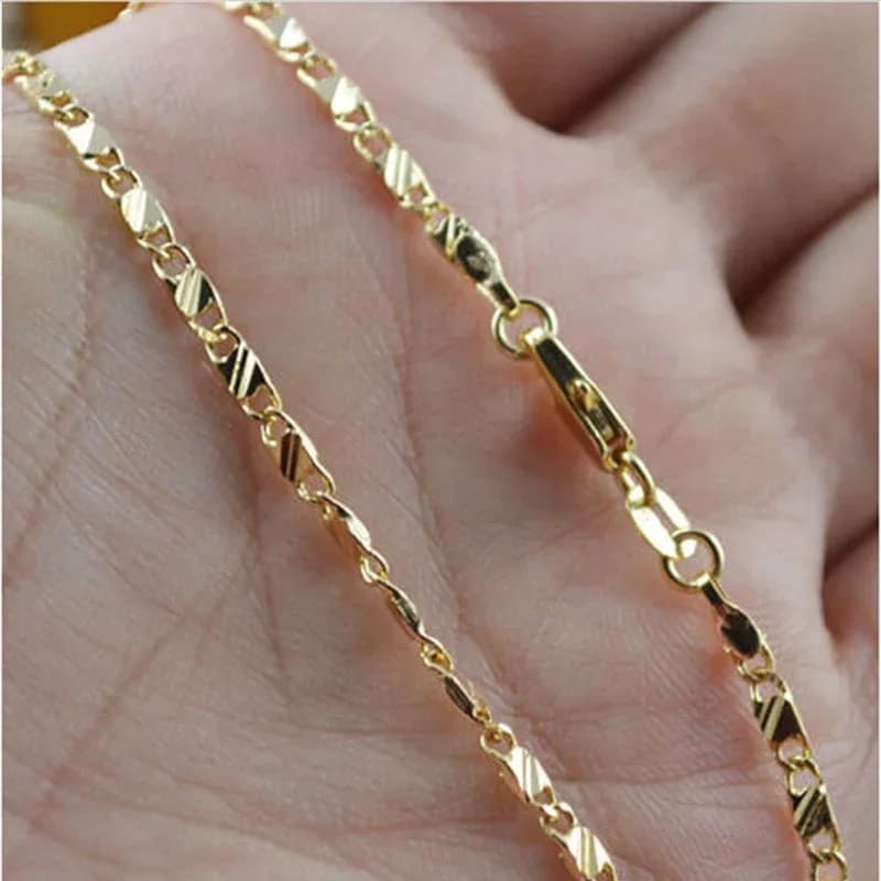 Collier rempli d'or 18 carats pour hommes et femmes