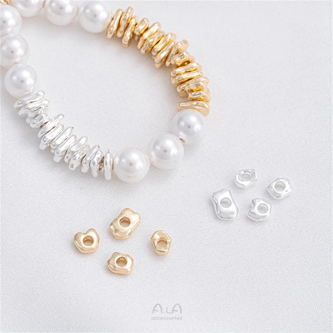 Entretoise de forme spéciale couleur or 14K, or cassé, argent cassé, fait à la main, Bracelet, collier, bijoux, accessoires de perles