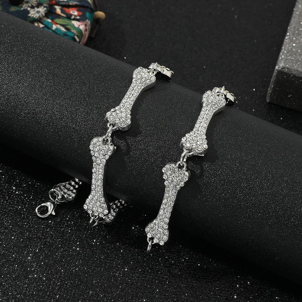 Collier de perles d'os – Pendentif de colonne vertébrale squelette à 10 segments, cadeau de bijoux gothiques pour hommes et femmes, accessoires bohème paresseux