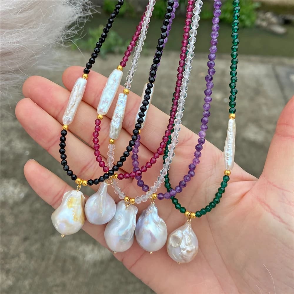 Collier de perles baroques naturelles pour femmes