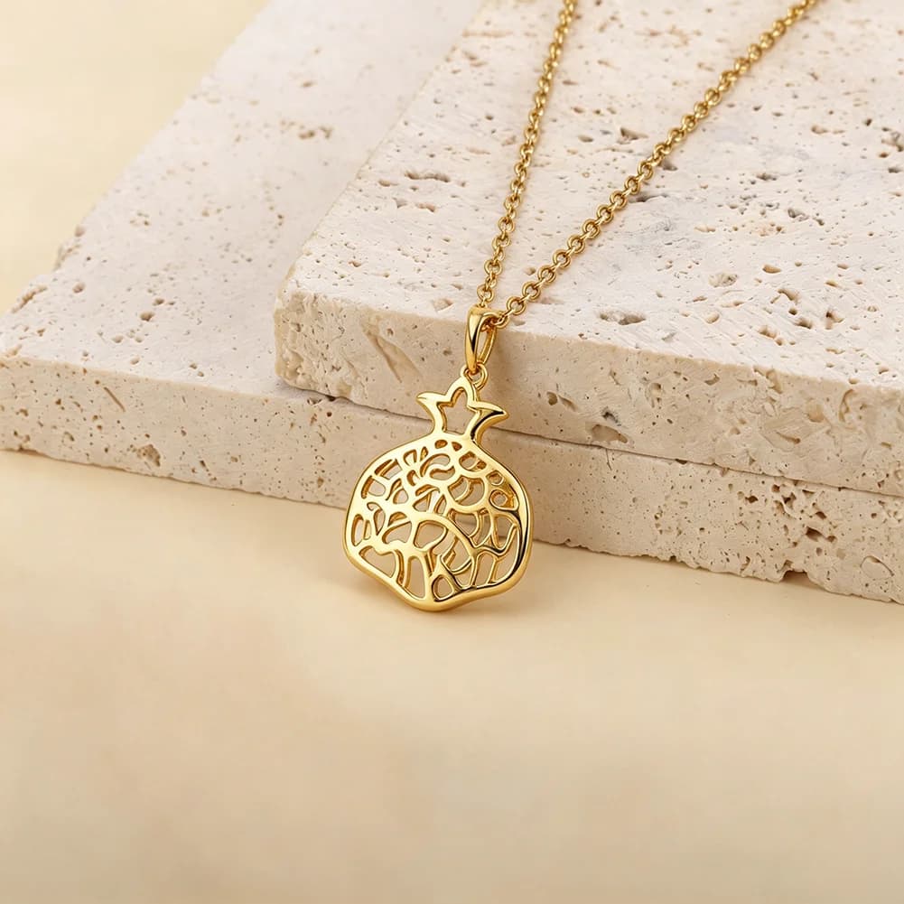Collier pendentif grenade, prière Shma Yisrael, bijoux en acier inoxydable, cadeaux pour femmes et hommes, bijoux juifs pour Hanouka