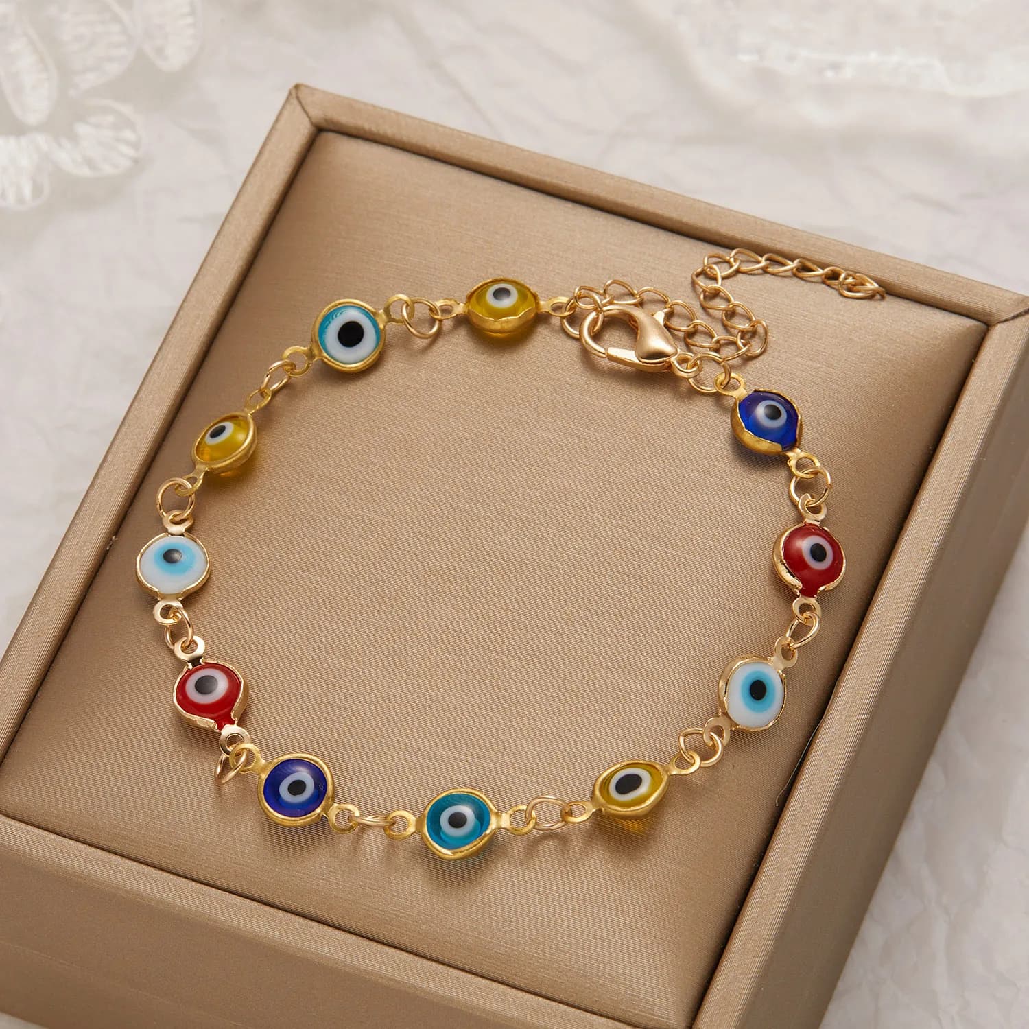 Bracelet porte-bonheur turquie mauvais œil pour femmes et hommes, coloré, rouge, bleu, chaîne en métal réglable, bijoux porte-bonheur, richesse, cadeaux