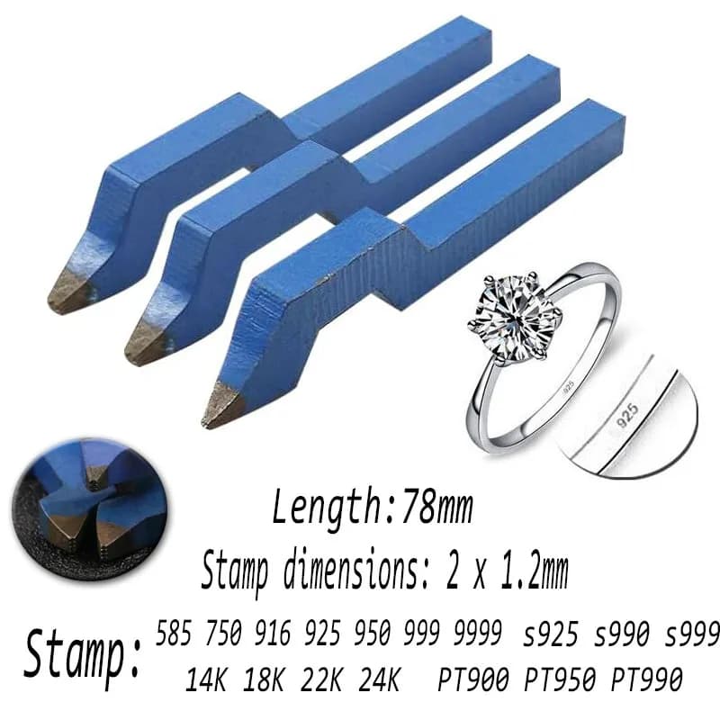 Jeu de poinçons en acier 950 24K 916 18K, moule à tampon incurvé pour ors, argent, marquage de bijoux, marteau, outil de poinçonnage pour bagues, fabrication de bracelets