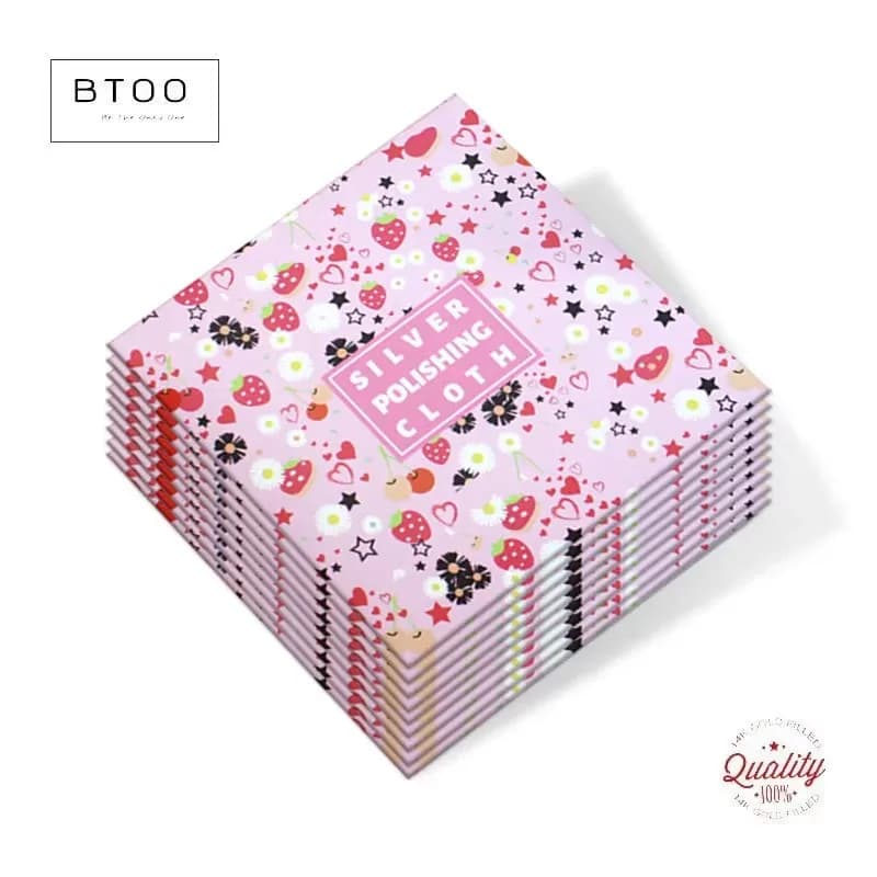 8*8 chiffon à bijoux or et argent bijoux nettoyage et polissage peau de cerf velours essuyage serviette fraise coquille emballage