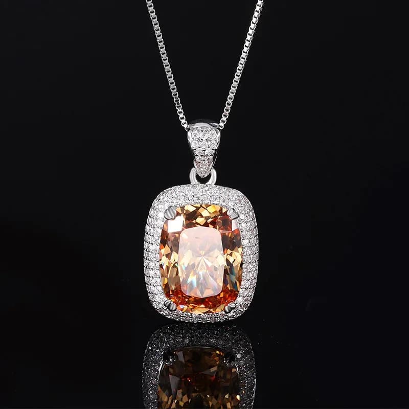 Bijoux de Haute Qualité en Pierre Carrée, Coupe Coussin, avec Bague Réglable, Boucles d'Oreilles, Collier, Accessoires de Luxe