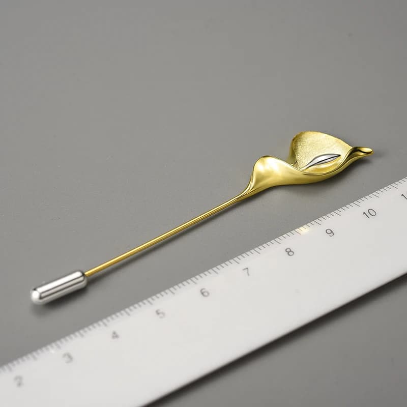 Annie Fun-Broche Calla Lily en Argent Sterling 925 group, Classique et Élégante, pour vitation des Sacs ou des Vêtements, Ornement Créatif de Haute Qualité