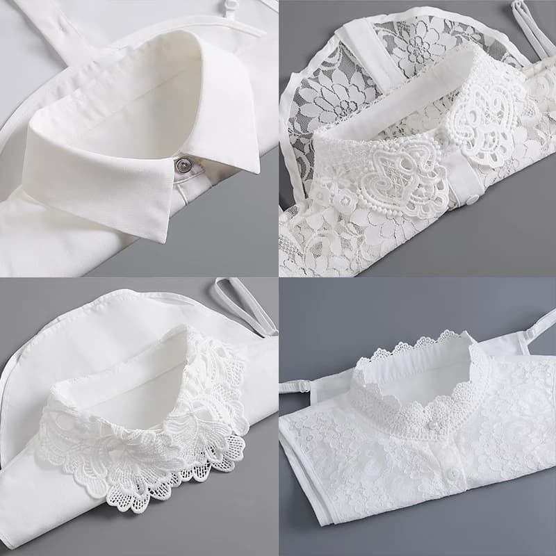 Mode demi-chemise Style faux col pour femmes col détachable