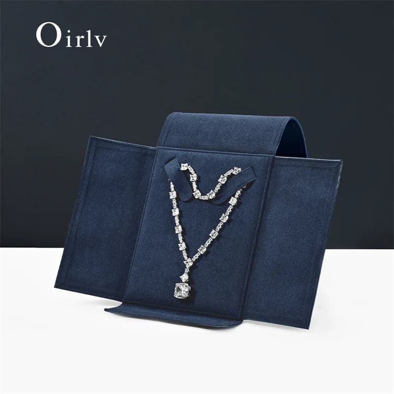 Oirlv grand sac à bijoux collier en cuir organisateur de bijoux bijoux haut de gamme collier sac collier bijoux sac de rangement Portable