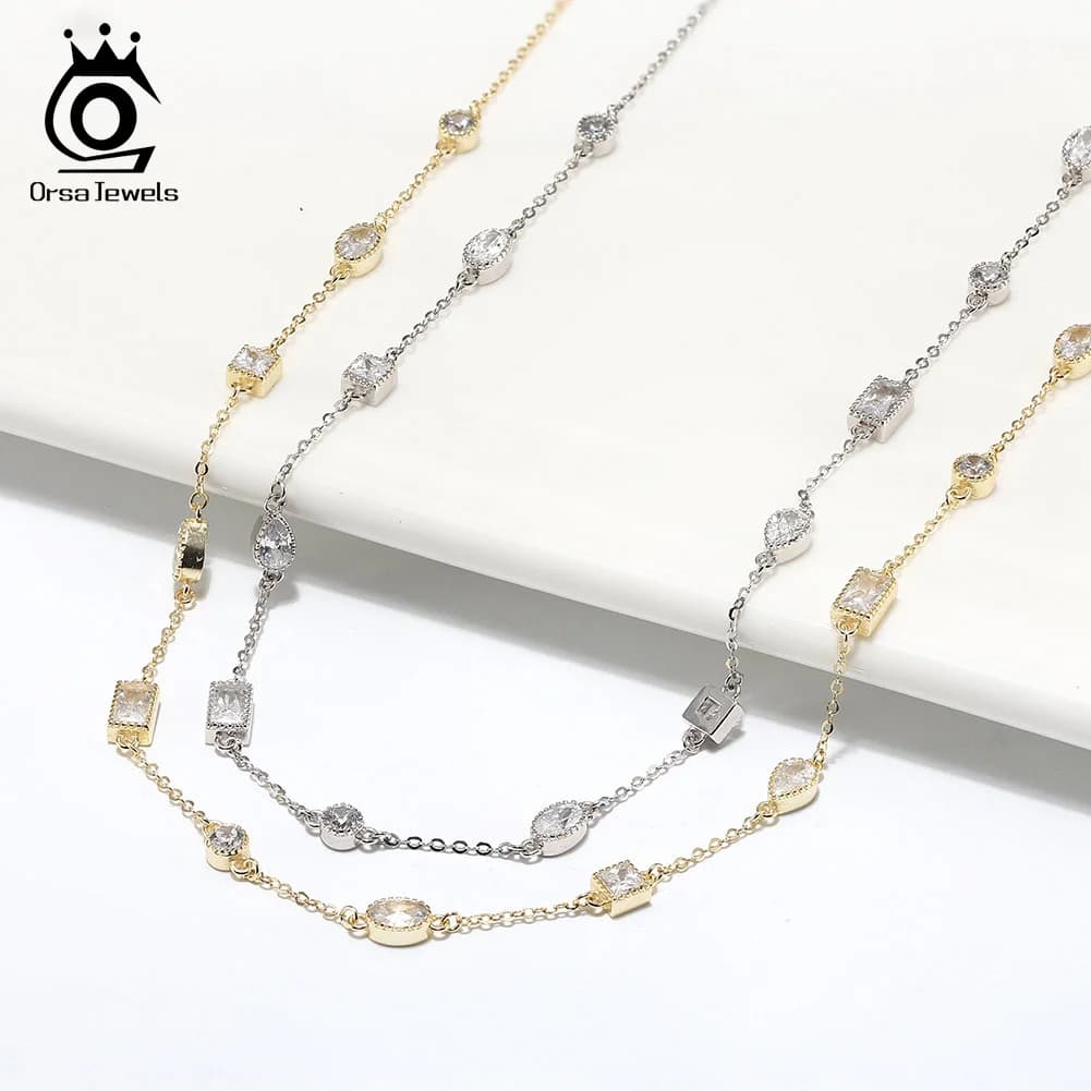 ORSA Guitar WELS-Collier ras du cou en or 14 carats pour femme, forme carrée et nar, bijoux d'anniversaire, contour contre-indiqué 4A, exquis et à la mode, BQN02