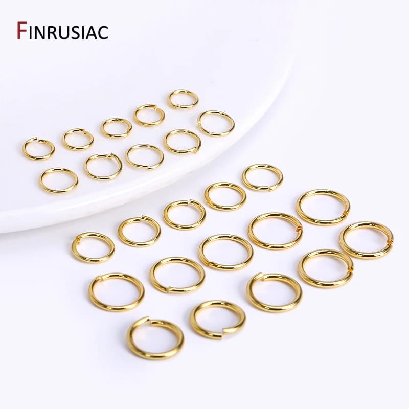 Anneaux de saut plaqués or 18 carats pour la fabrication de bijoux, anneaux de connexion ouverts en laiton pour accessoires de bijoux à bricoler soi-même, vente en gros