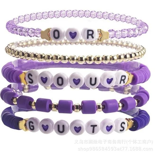 Bracelet olivia rodrigo Bracelet d'amitié en céramique violette pour les fans idéal pour le portant pour apprendre les beaux bijoux uniques