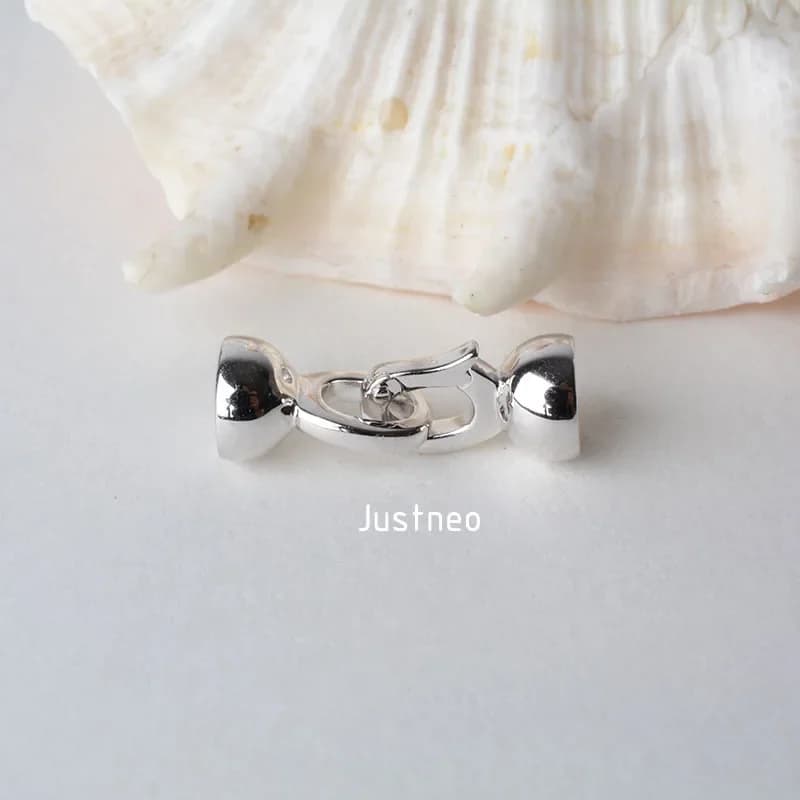 Fermoir de collier en argent regardé 925 massif, composants de bijoux de bricolage, collier, bracelet
