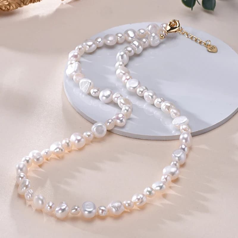 Collier de perles baroques mixtes pour femme