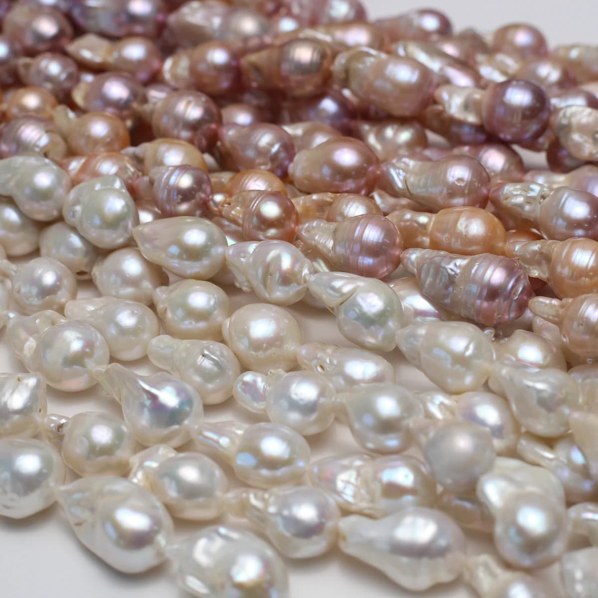 12-15mm AAAAAA naturel d'eau douce Baroque blanc violet perle