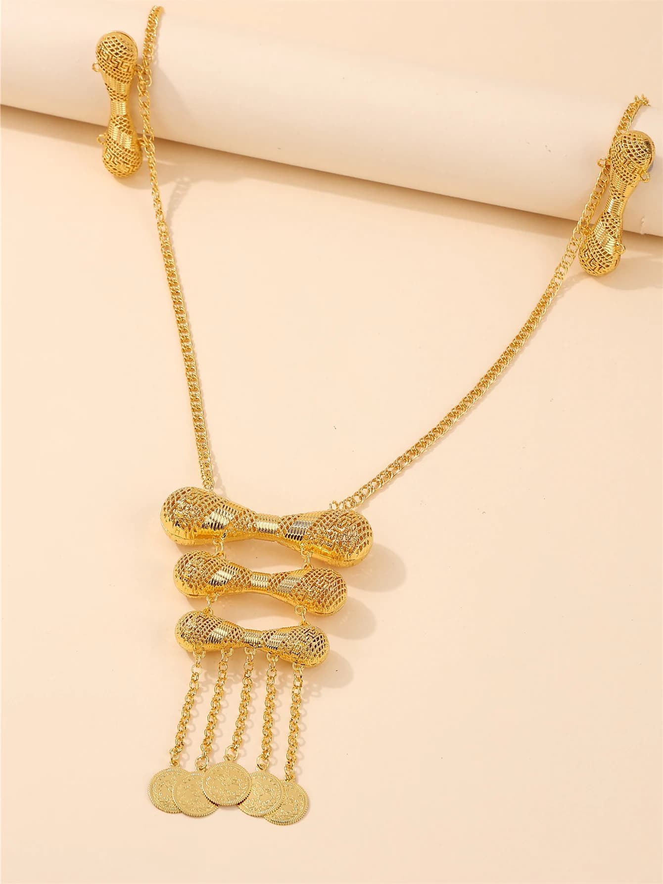 Chaînes de corps abaya plaquées or 22 carats pour femme - accessoires de luxe vintage, bijoux de mariée/mariage/fête/gala/de performance