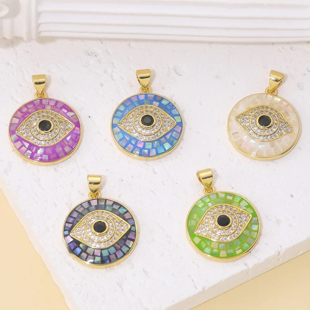 Juya 18K plaqué or créatif grec mauvais œil éléphant libellule arbre panthère léopard émail breloques pour bricolage fabrication de bijoux de luxe