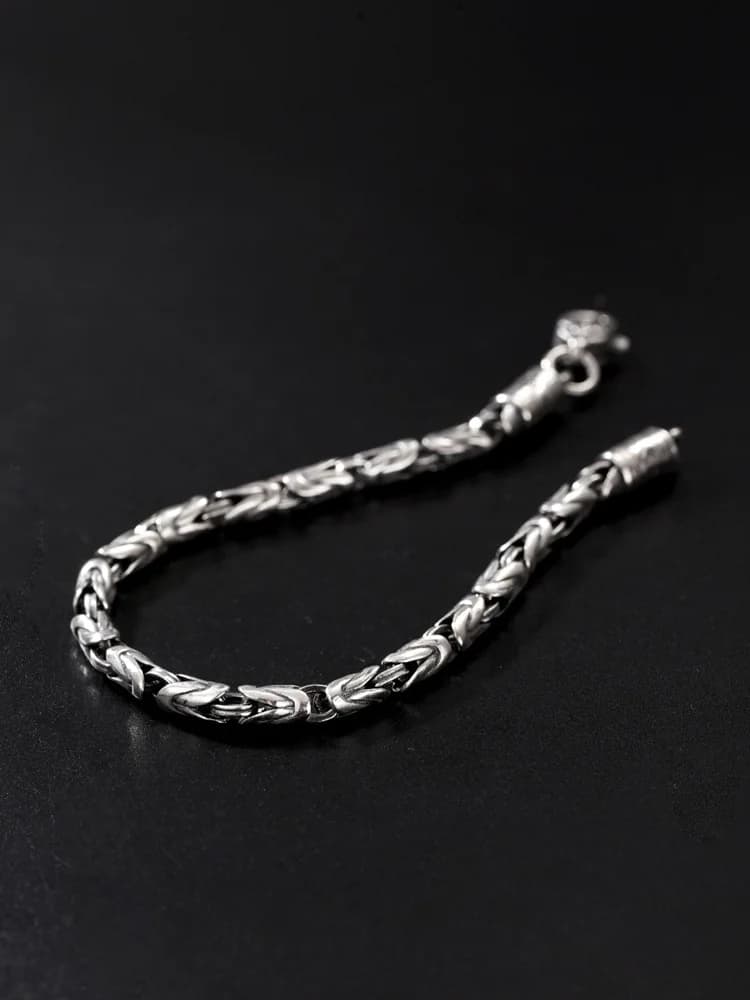 Bracelets en argent massif S925 pour hommes et femmes, tissés à la main, Style rétro dominateur, quille de personnalité, cadeau, grande vente