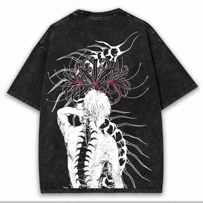 T-shirt graphique cool Anime Tokyo Ghoul Kaneki Ken, t-shirt vintage délavé, vêtements pour hommes et femmes, t-shirts en coton à manches courtes