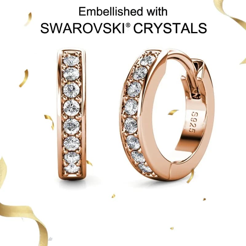 Daisini 925 boucles d'oreilles créoles en argent avec cristaux Swarovski femmes bijoux fins plaqué or 18 carats cadeau élégant pour elle mode 2025