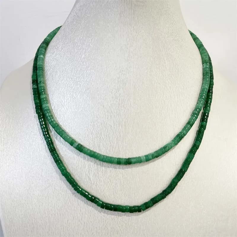 Heishi – collier émeraude vert clair