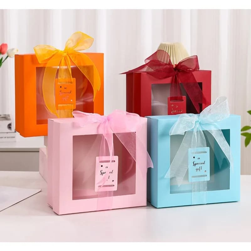 Coffret cadeau avec fenêtre, boîte de demoiselle d'honneur pour cadeaux, coffret cadeau d'anniversaire et de saint-valentin de luxe pour emballage cadeau, coffrets cadeaux