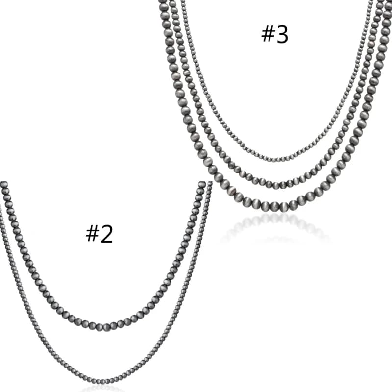 Collier Vintage perles grises